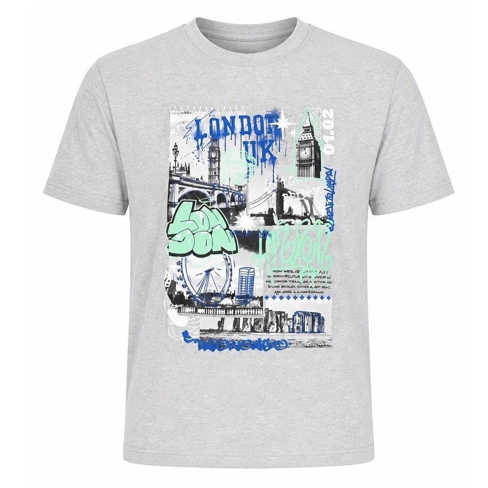 Fashion Nova Men London UK Graffiti Graphic Tee Grey Heather Size 1X J50000910V
